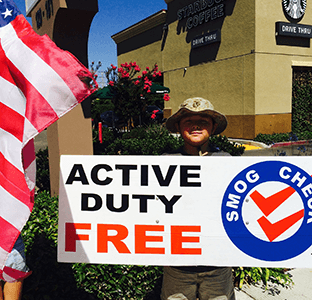 Officer Holding Active Duty Free Sign